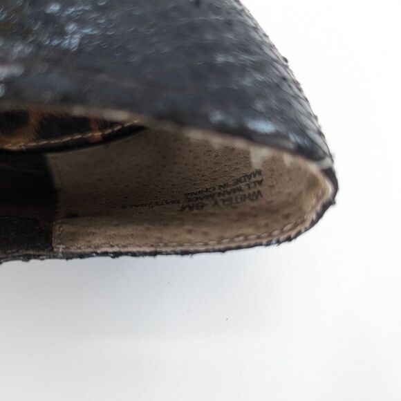 Sam Edelman Whitley Black Pointy Toe Snakeskin Embossed Ankle Bootie Size 8 - Picture 6 of 9